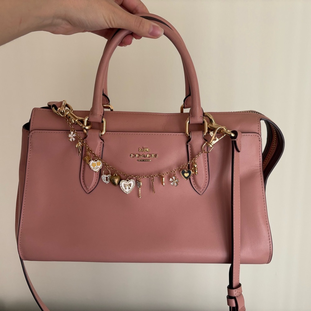 Coach Blush Pink Satchel with Gold Accents
